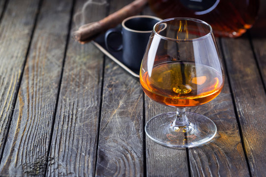 Glass Of Cognac Or Brandy