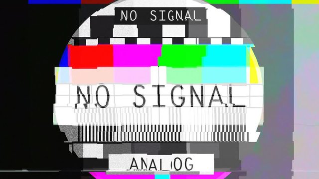 Flicker Glitch transmission, distorted color bars pattern No signal
