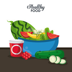 Healthy and fresh food to eat vector illustration graphic design
