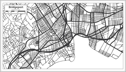 Fototapeta na wymiar Bridgeport USA City Map in Retro Style. Outline Map.