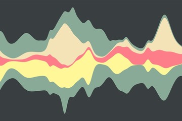 Dynamic abstract background with color waves. Vector illustration.