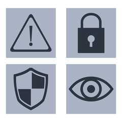 Set of cyber security icons collection vector illustration graphic design