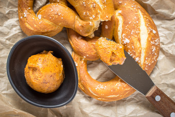 Mangalica Fat Spread with Homemade Bavarian Pretzel