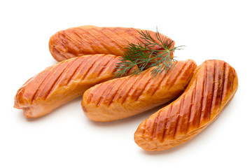 Pork sausage isolated on white background.