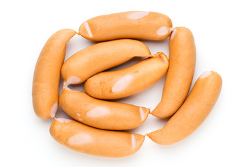 Pork sausage isolated on white background.