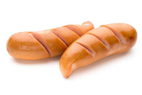 Pork sausage isolated on white background.