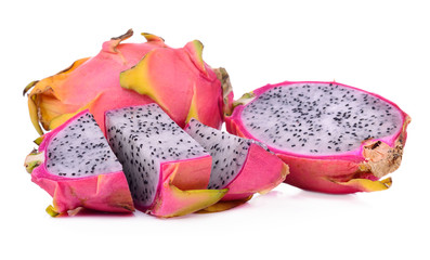 Dragonfruit isolated against white background