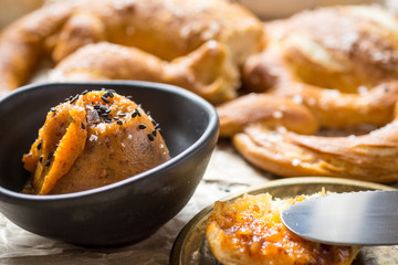 Mangalica Fat Spread with Homemade Bavarian Pretzel