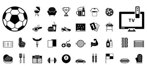 Männerabend & Fußball Iconset - Schwarz © ii-graphics