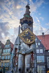 The Bremen Roland, Statue of a Frankish military leader under Charlemagne, erected in 1404 at...