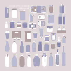 Food and Drink Packaging Icon set