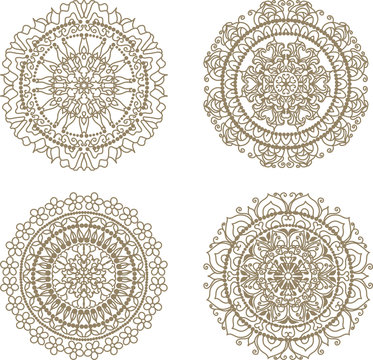 Circular mandala pattern of traditional motifs