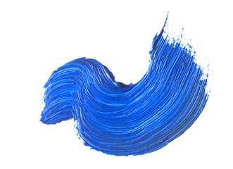 blue stroke of the paint brush isolated on white