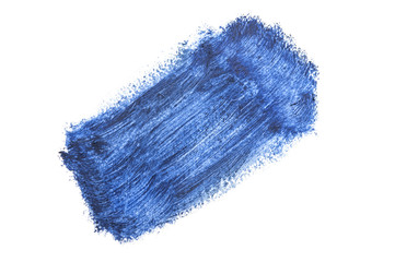 blue stroke of the paint brush isolated on white
