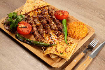 Shish Kebabs on Table