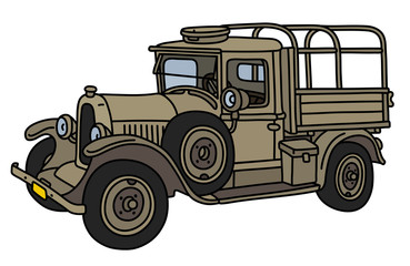 Obraz premium The vintage sand military truck