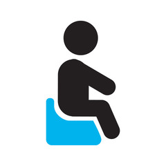 Child sitting on potty chair silhouette icon