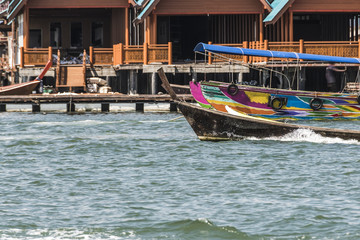 Fototapeta na wymiar Close-up of houses built on stilt houses. Phang Nga Bay. Thailand