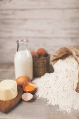 Basic baking ingredients
