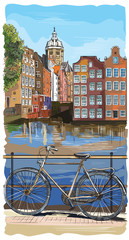 Fototapeta premium Colorful Bike in Amsterdam