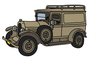 The vintage sand military car
