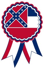 Mississippi Emblem vektor in den originalen Nationalfarben rot, weis und blau.