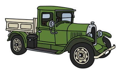 The vintage green lorry