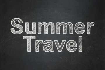 Obraz premium Tourism concept: text Summer Travel on Black chalkboard background