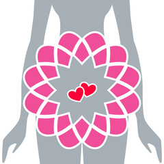 silhouette of pregnant women. vector