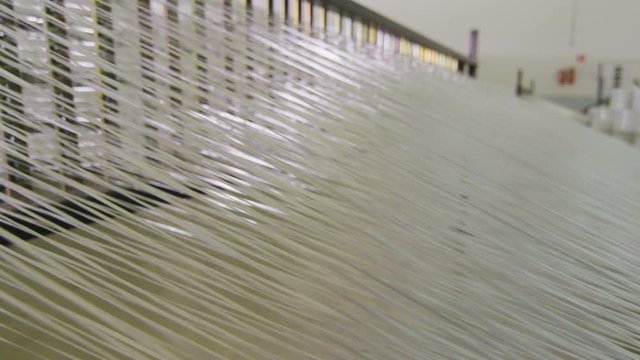 close view synthetic fiber threads move as wall