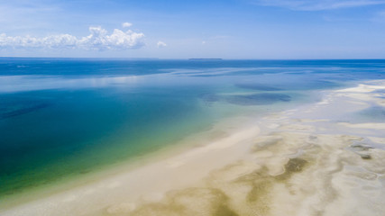 Aerial view of equatorial sea shore