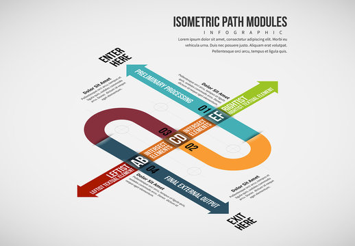 Overlapping Paths Infographic Layout