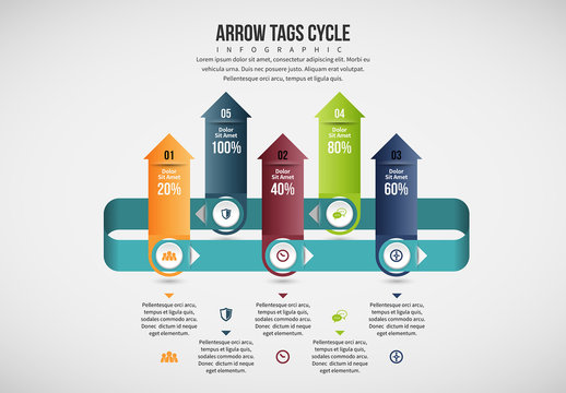 Upward Arrows Cylce Infographic Layout