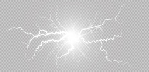 Vector Electricity charge. The effect of electric lighting, abstract techno backgrounds for your design on a blue background. Light and radiance.