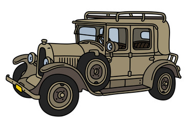 The vintage sand military car