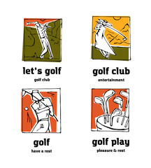 Golf club logo icons set.