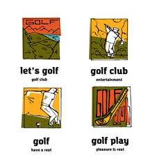 Golf club logo icons set.