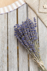 Lavender on wooden background