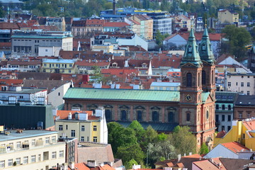Fototapeta na wymiar Prague panorama with its red roofs. Czech. 