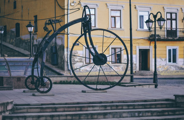 Fototapeta na wymiar A bike. Element of street decor