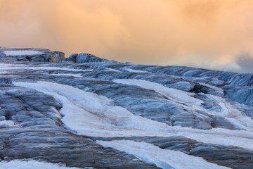 glacier du Tour in sunset. French Alps