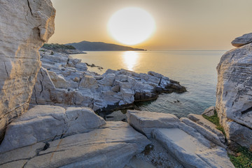 Naklejka premium sunrise in Aliki. Thassos island, Greece