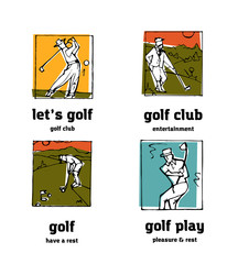 Golf club logo icons set.
