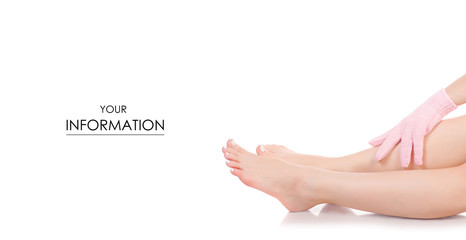 Female feet legs bath sponge glove massage beauty pattern