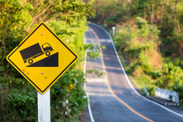 Uphill Traffic Sign - Powered by Adobe