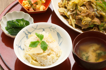 竹の子ご飯の定食