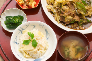 竹の子ご飯の定食