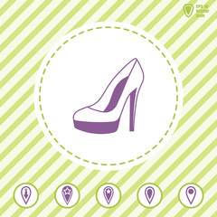 women's shoes with high heel vector icon