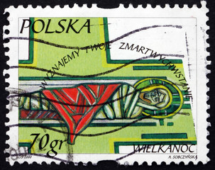 Postage stamp Poland 2000 Christ in Tomb, Easter