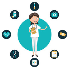 Vector Illustration Of Health Care And Medical